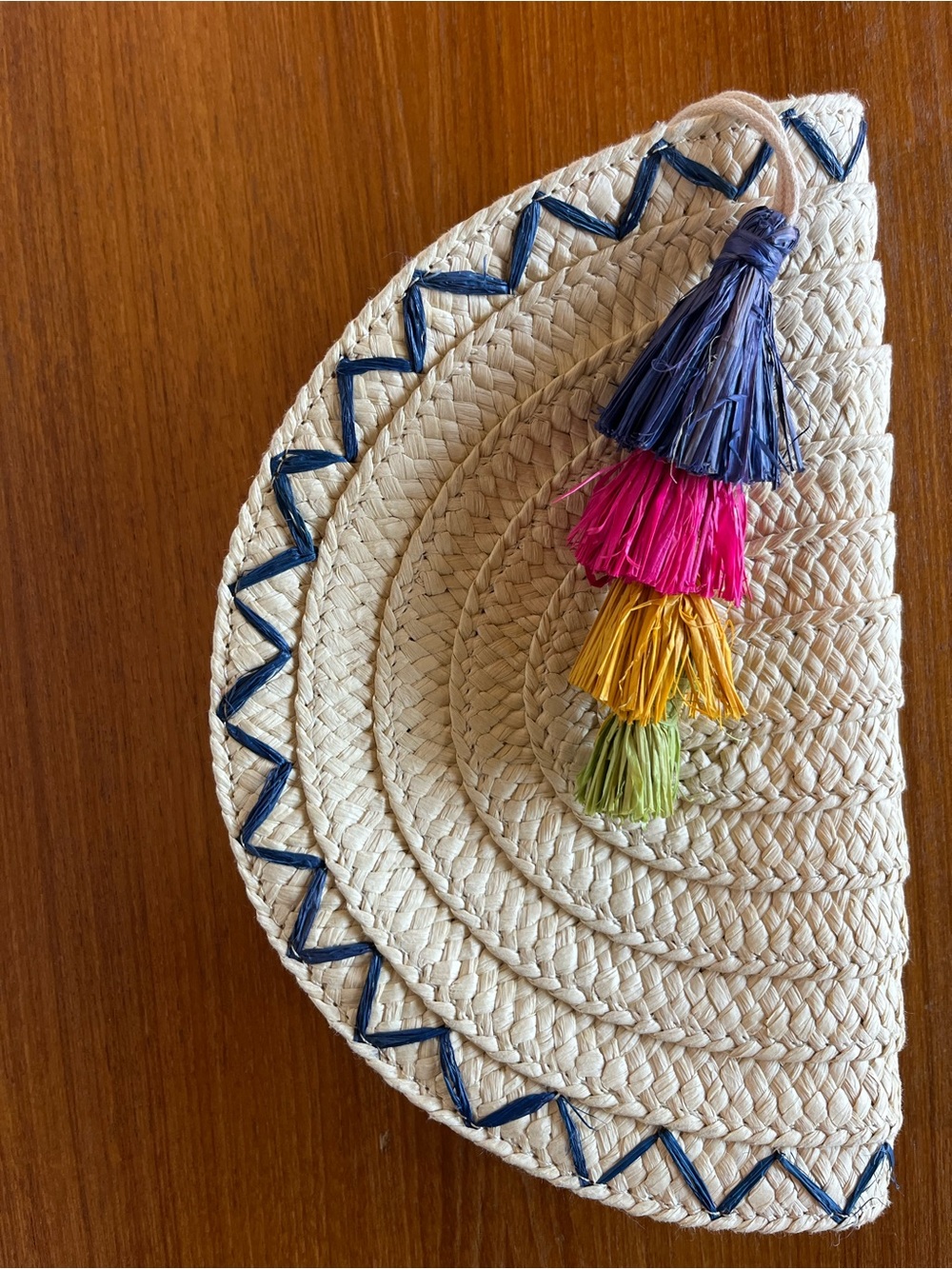 INC International Concepts Straw Taco Clutch Purse